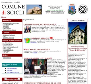 Marzo 2003: sulla home page del sito il riconoscimento Unesco