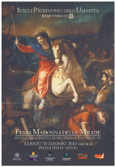 Dettaglio della tela del Pascucci rappresentante la Madonna a Cavallo