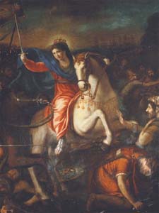 Dettaglio della tela del Pascucci rappresentante la Madonna a Cavallo